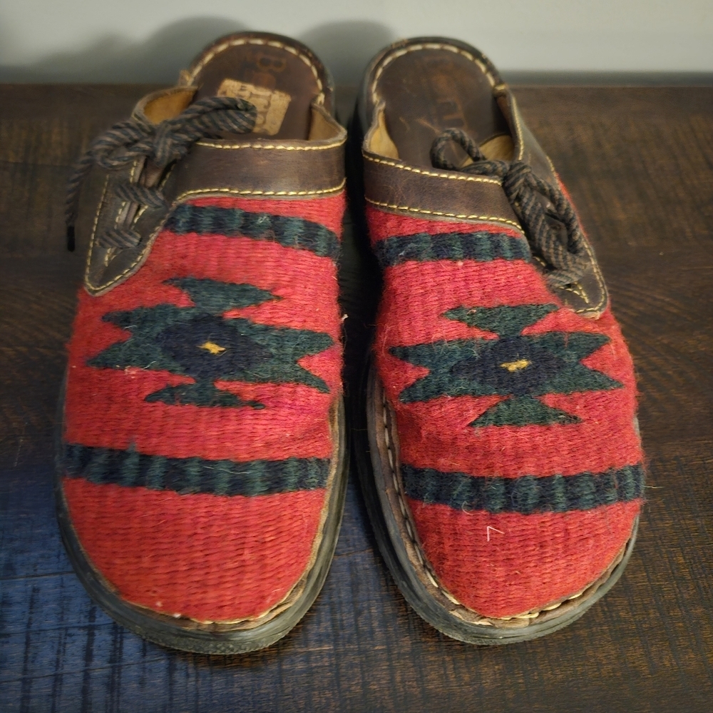 Born Handwoven Red Aztec Slip-On Clogs - Picture 2 of 7